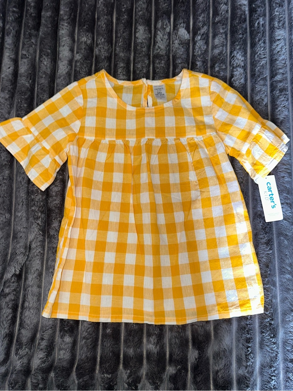 Carter's girls Yellow Gingham Toddler Top